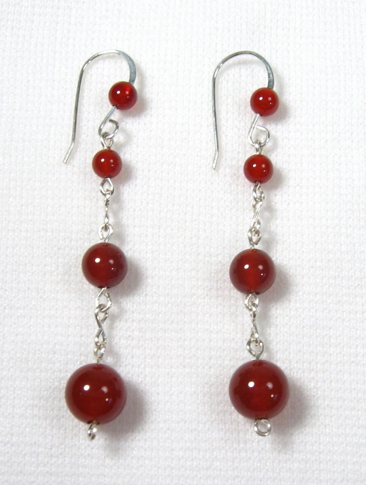 Pendientes colgantes de plata Lyn's Jewelry de ágata cornalina Foto 1 de 1