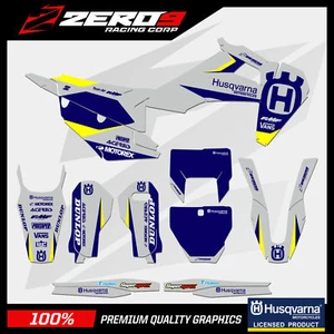 KIT DE GRÁFICOS HUSQVARNA MOTOCROSS CALCOMANÍAS MX: 50 65 85 125 250 450 LEGIÓN GRIS AZUL - Imagen 1 de 25