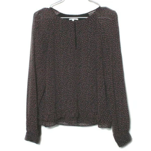 Blusa Rebecca Minkoff Mujer Floral Transparente Manga Larga Volantes Dobladillo XL - Imagen 1 de 10