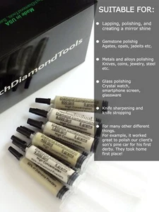 Diamond Lapidary Paste Kit 10x5 Grams, Size from 50.000 to 400 (H) Grit Mesh - Picture 1 of 13