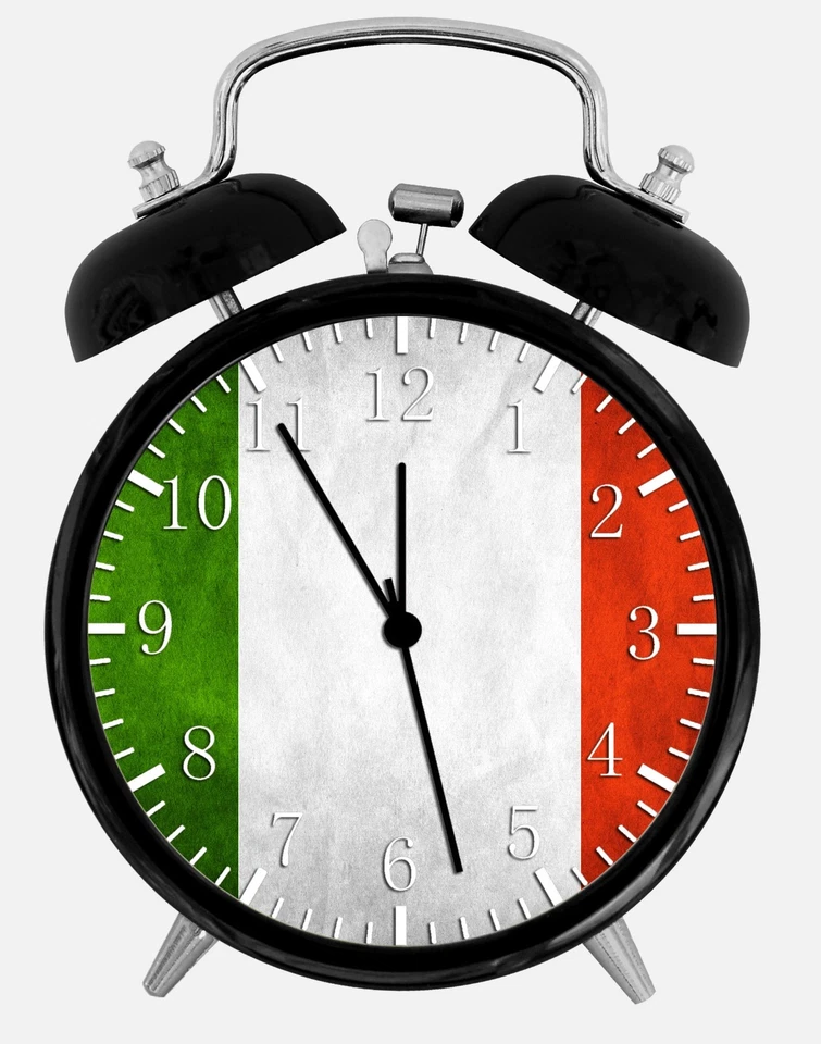 Italian Italy Flag Alarm Desk Clock 3.75" Room Office Decor W147 Nice For Gift - Image 1 of 1