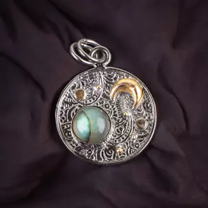 Handmade 925 Sterling Silver Jewelry Pendant Labradorite Gemstone Pendant - Picture 1 of 3