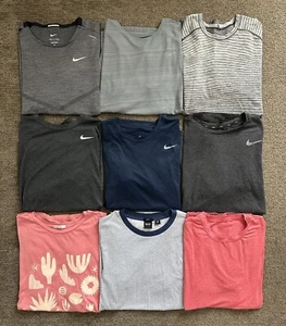9 Nike Lululemon Boss Short Sleeve Tee T Shirt Lot Large Multi Running Casual 1 - Picture 1 of 4