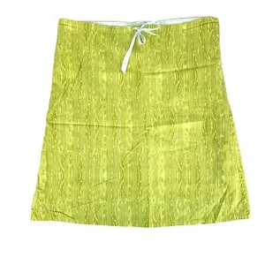 Margo Belle Designs Pattern Lined Tie Waist Green Yellow Women's Skirt Sz Large - Picture 1 of 6