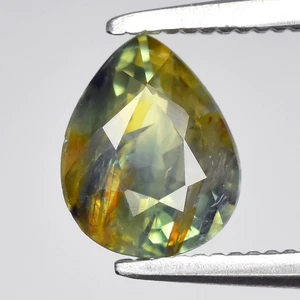 💎 0,84ct 6,2x5mm Birne natürlicher blau grüner Saphir - unbeheizt, Afrika Edelstein - Bild 1 von 4