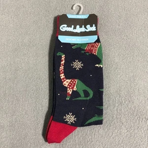 Good Luck Socke Dinosaurier hässlicher Weihnachtspullover Erwachsene neu mit Etikett marineblau rot - Bild 1 von 5