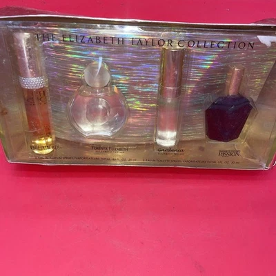 THE ELIZABETH TAYLOR  4 Pc PERFUME COLLECTION New Box Damage - Image 1 of 4