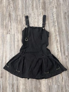 Tripp NYC Dress Womens M Medium Black Strap Bondage Pleated Mini Gothic Punk - Picture 1 of 12