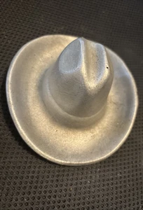 Vintage Zinn Silber Cowboy Hut Farm Ranch Dekor Western Southern MCM - Bild 1 von 6