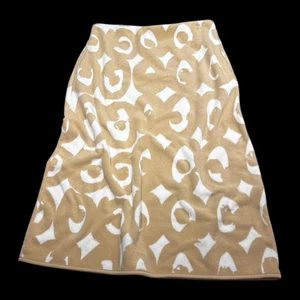 Marimekko X Uniqlo Size L Large Beige Fleece Pattern Skirt Midi Winter Autumn - Picture 1 of 7
