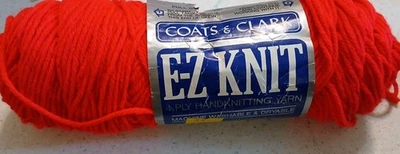 复古全新 Coats & Clark EZ 针织纱线 3 盎司 901 红色 — 第 1/2 张图片