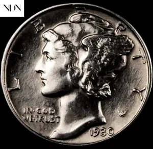 1930 Merkur Groschen - Stempelglanz / Stempelglanz - 90% Silber - Bild 1 von 2