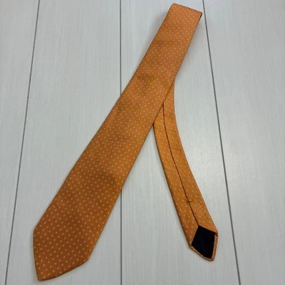 Corbata de seda vintage Hermes Paris años 90 Francia patrón integral naranja/verde Foto 1 de 4