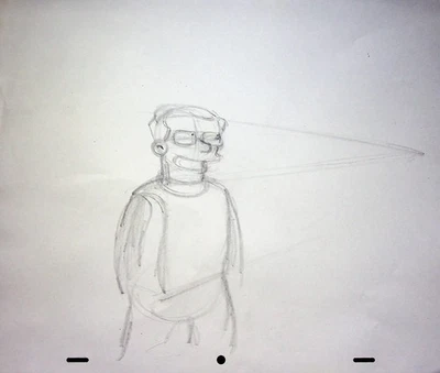 The Simpsons Production Hand Drawn Animation Pencil 20th Century Fox - Image 1 of 2