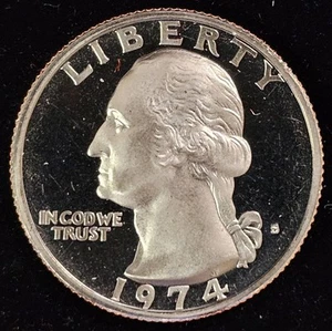 1974 S Proof Washington Quarter UNCIRCULATED CAMEO Clad - Picture 1 of 2