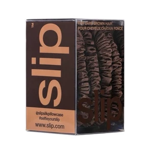 SLIP Pkg of 4 Slip Silk Skinny Scrunchies Dark Brown 100% Mulberry Silk BNIB! - Picture 1 of 4