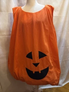 Jack-O-Lantern Pumpkin Adult Costume One Size Fits Most Sleeveless Halloween - Picture 1 of 6