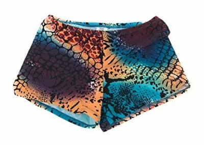 Nickanny's Girls Multi Colored Splatter Animal Print Hip Short Dancewear - Image 1 of 3
