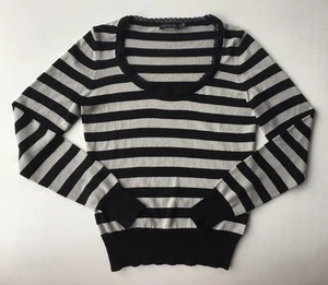 Suéter Para Mujer The Limited Negro y Gris Rayas Cuello Redondo-Talla S - Imagen 1 de 2