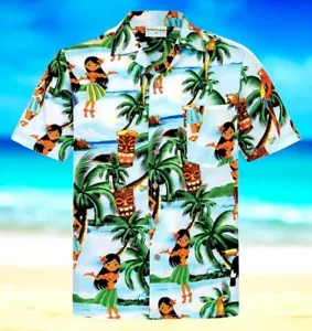Aloha Girls Hawaiian Shirt For Men US Size Summer Style NEW - Picture 1 of 2