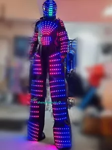 LED Robot Stilt Glowing Clothes Suit DJ Bar Party Show Cosplay Costume 7 Colors - Picture 1 of 3