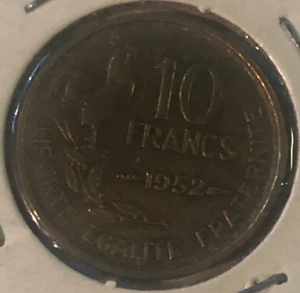 1952 France 10 Francs – Guiraud essai - Gallic Rooster Design – KM 915 - Picture 1 of 2
