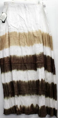 Maxi Falda para Mujer New Directions Marrón y Blanco Tie Dye Forrada Cintura Elástica M  Foto 1 de 4