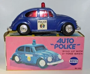 VW POLICE Beatle Kees TOYS Hong Kong very rare vintage 1980 5 inches long - Picture 1 of 2
