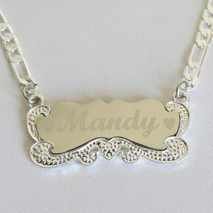 Individuelle Namensschild Halskette - Gold oder Silber Personalisierte Kette für Frauen Geschenk - Bild 1 von 7