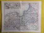 1899 WESTERN PRUSSIA Vintage Geographical Map Russia Empire ORIGINAL C12-2