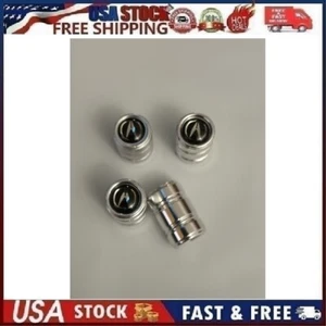 4PCS Metal Car Tire Valve Caps Valve Stem Cover Compatible with AC_URA Silver S2 - Picture 1 of 10