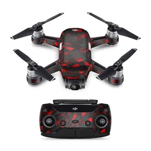 DJI Spark Aufkleber Skin Klebefolie Schutzfolie Sticker Shattered Black Red - Bild 1 von 1