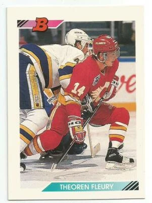 THEO FLEURY 1992-93 BOWMAN CARD MINT CONDITION CALGARY FLAMES - Image 1 of 2