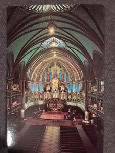 Postcard Montreal Canada Interior View of Notre Dome Church Vue Interieure - Picture 1 of 2