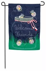 *OFFENE FLAGGE* Firefly Welcome 168646BL Evergreen Applikation Gartenflagge 12,5” x 18” - Bild 1 von 2