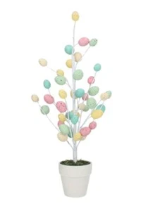 Gisela Graham Pastel Easter Twig Tree Decoration with Pastel Speckled Eggs - Picture 1 of 1