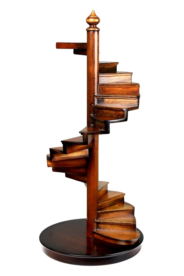 Spiral Stair Architectural 3D Wooden Model 15.75" Staircase Sculpture New - Image 1 of 1