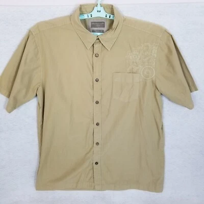 HONOLUA SURF CO Men's Embroidered Design Button Shirt Tan Regular Fit Size XL - Image 1 of 4