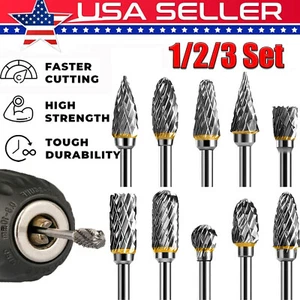 1-3 Set 1/8 Zoll Hartmetall rotierend Schneiden Schnitzen Grat Bit Set für Dremel Werkzeug - Bild 1 von 16