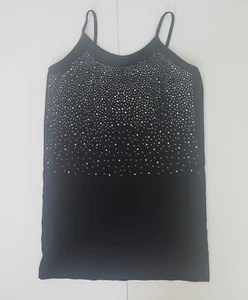 LC Couture Black Rhinestone Seamless Tank Size M/L Polyester/Nylon *New No Tags - Picture 1 of 6
