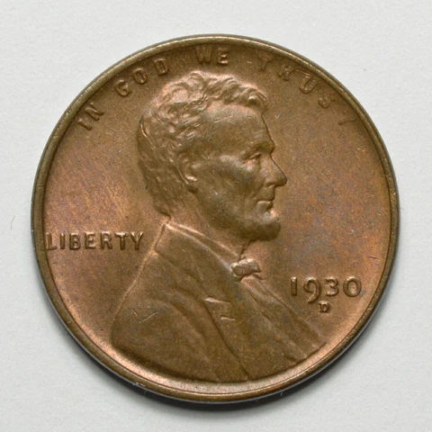 1930-D Lincoln Wheat Cent BN Choice Uncirculated Cover
