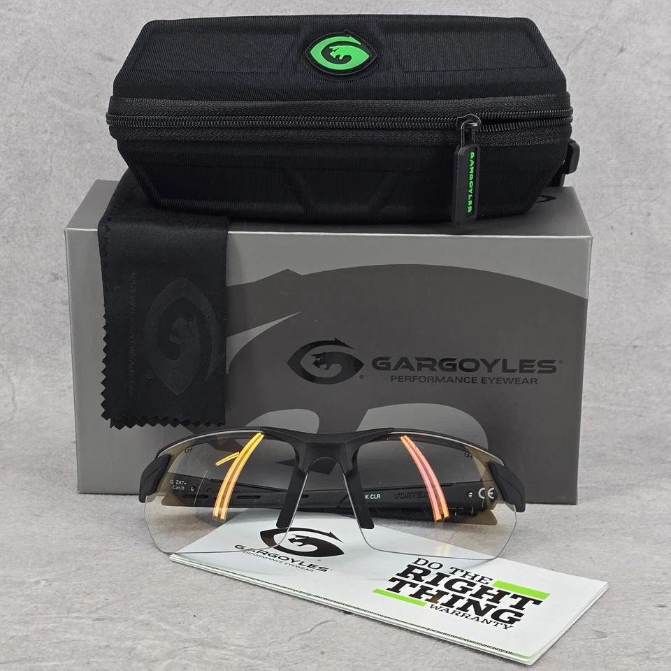 Очки солнцезащитные Gargoyles подлинные вихревые прозрачные линзы матовая черная оправа - Изображение 1 из 4