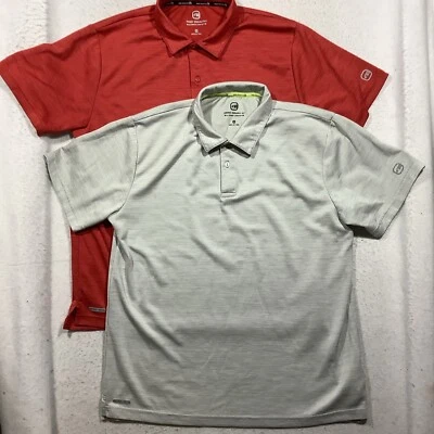 2 for 1! Free Country Ultimate Comfort Polo Shirt Men's Medium Gray Red Lot - Image 1 of 4