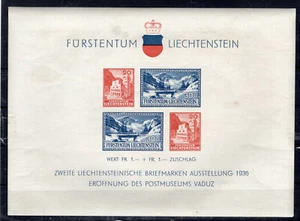 LIECHTENSTEIN, YV # BL 2, MNH, A LITTLE THINNED - Picture 1 of 1