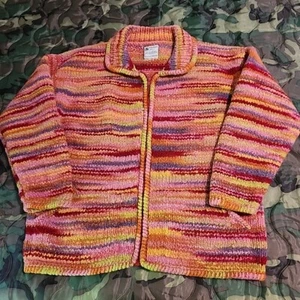 Maglione cardigan donna Bolivian Imports by Lucy in maglia di lana taglia large - Foto 1 di 8