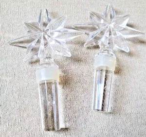 WATERFORD CRYSTAL SET OF 2 WINE BOTTLE STAR TOP STOPPER ART GLASS. Read. As Is. - Picture 1 of 6
