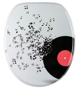 WC SITZ TOILETTENDECKEL KLODECKEL BRILLE DECKEL MIT ABSENKAUTOMATIK PLAY MUSIC - Bild 1 von 7