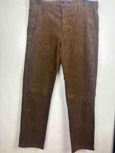 Pantalone chino uomo M&S regular fit marrone corda vita 38 gamba 33 velluto a coste - Foto 1 di 8