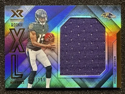 Marquise Brown 2019 Panini XR Rookie XL Materials SP # 136/149 #RXM-7 Rookie RC - Image 1 of 2