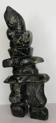 因纽特人艺术石 Inukshuk 雕塑雕刻 来自 Cape Dorset NU 加拿大 — 第 1/4 张图片